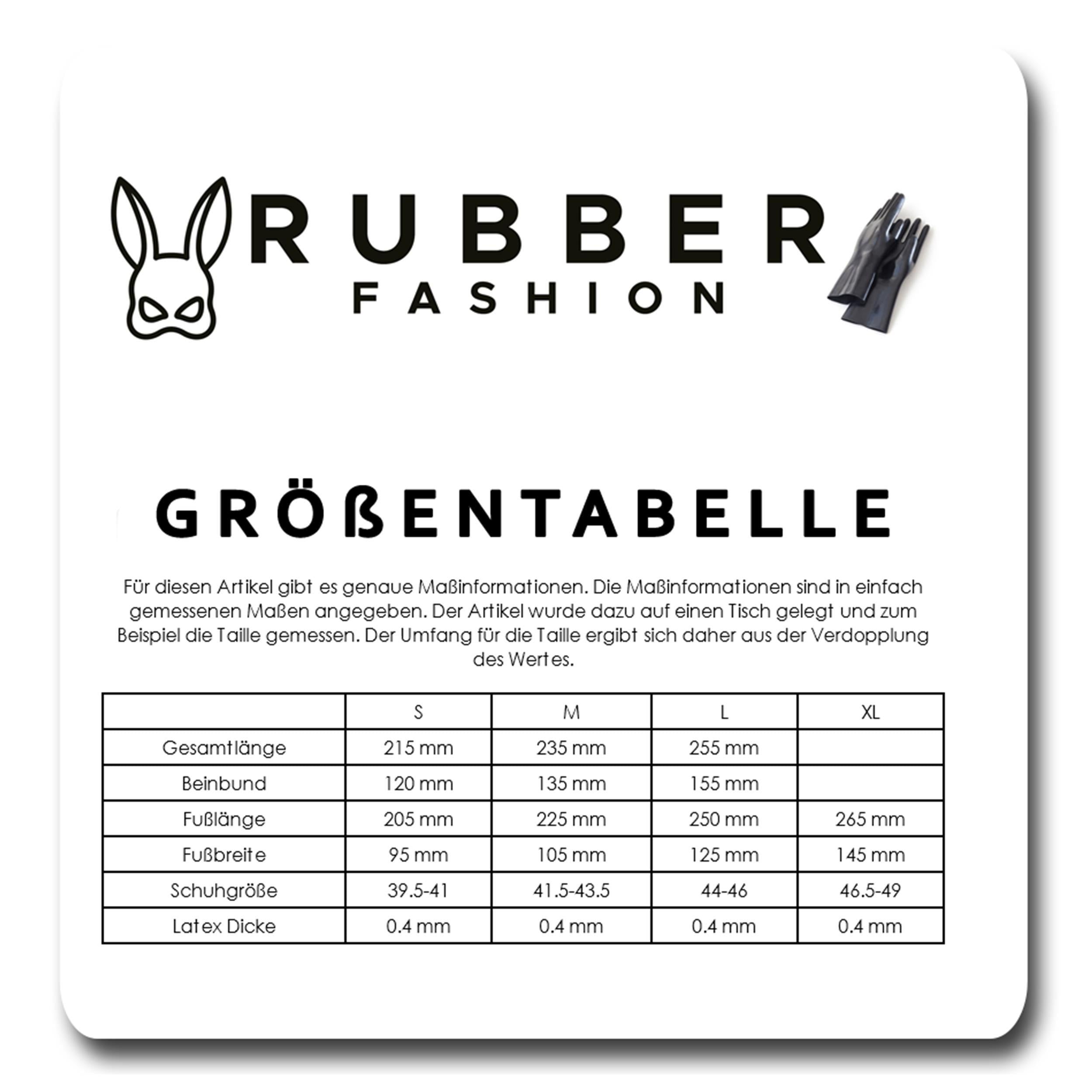 Rubberfashion Sexy Latex Zehensocke lang - Latex Zehen Socken wadenlang - Latex Strümpfe für Damen und Herren